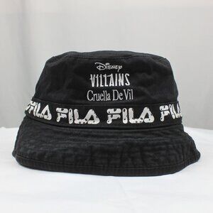 Fila Disney Villians Cruella De Vil Reversible Black White Bucket Hat